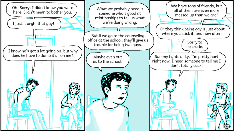 Owen tells Cathy that he and his boyfriend need couples counseling but he is afraid to seek it out because he is afraid of being discriminated against