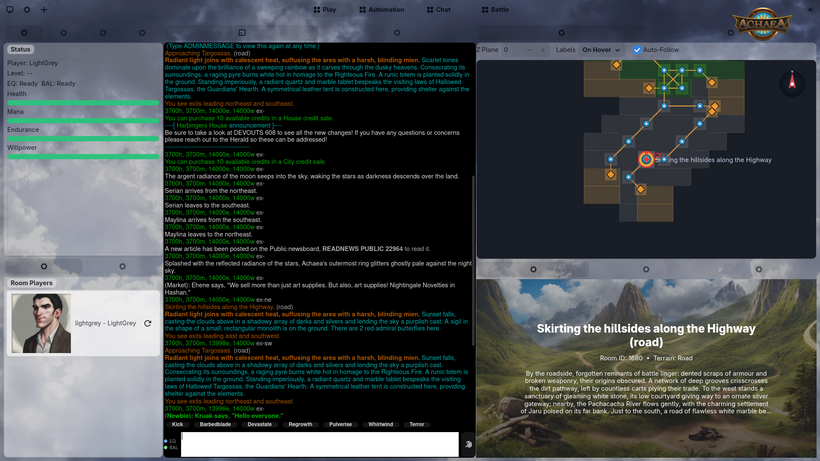 MUDly showing off text to image for players and rooms