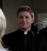 Dean Winchester from Supernatural, dressed as a priest