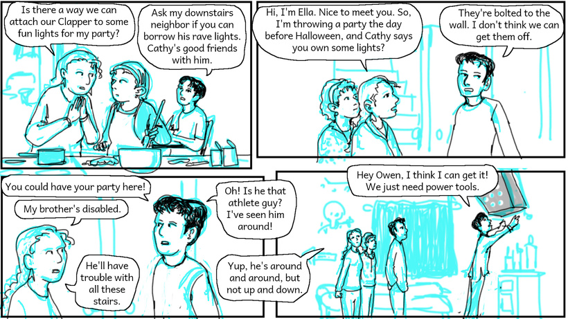 Ella needs fancy lights for her birthday Halloween party