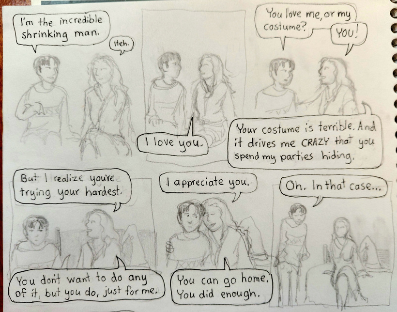 Ella realizes that Maurice does not want to stay at the party and gives him permission to leave