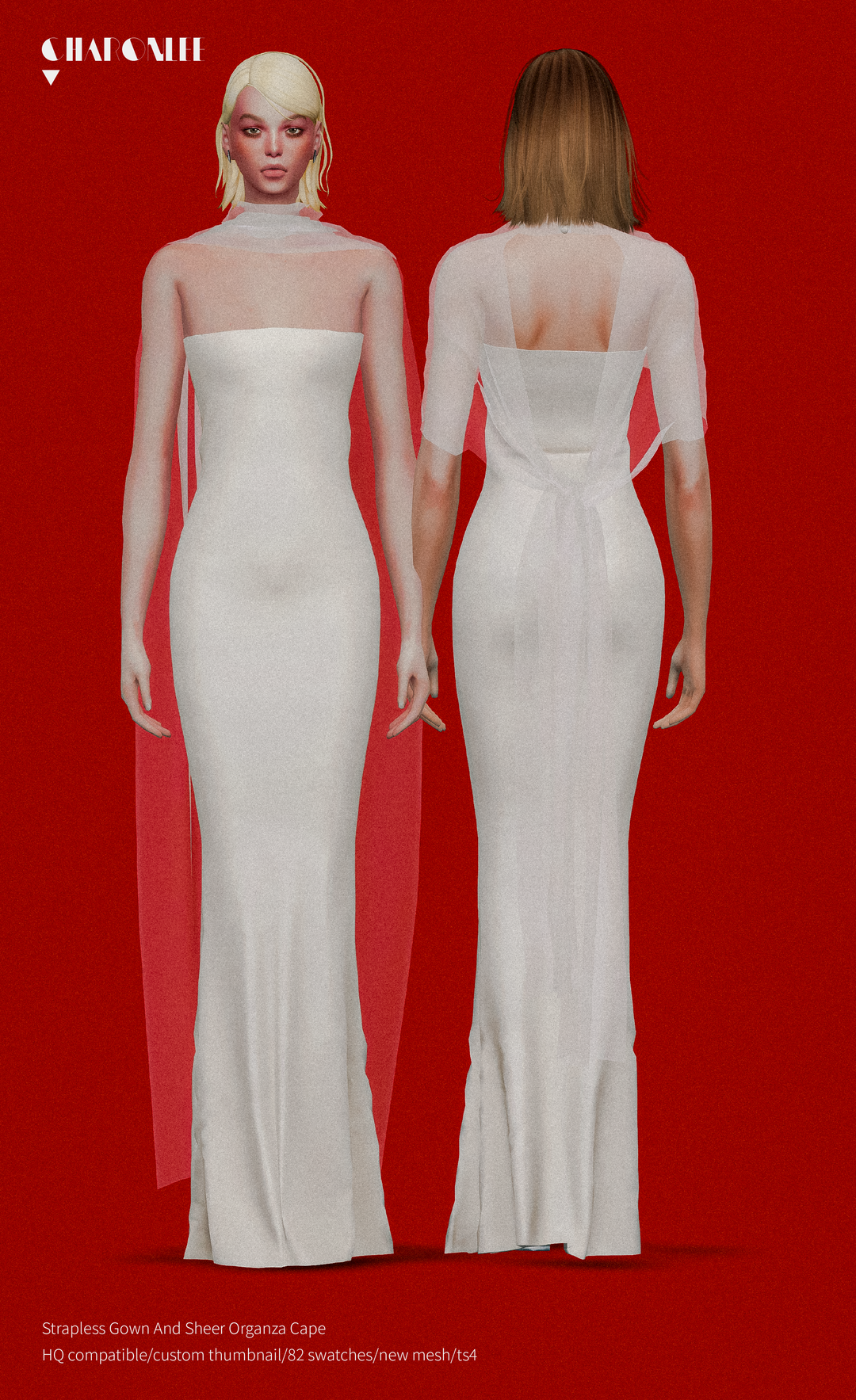 Strapless Gown And Sheer Organza Cape | Patreon