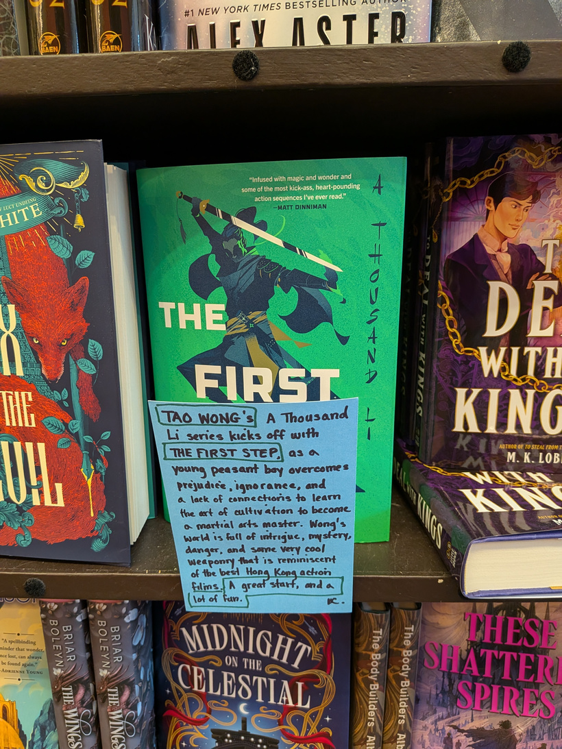 Shelf talker found at Bakka Phoenix for the First Step