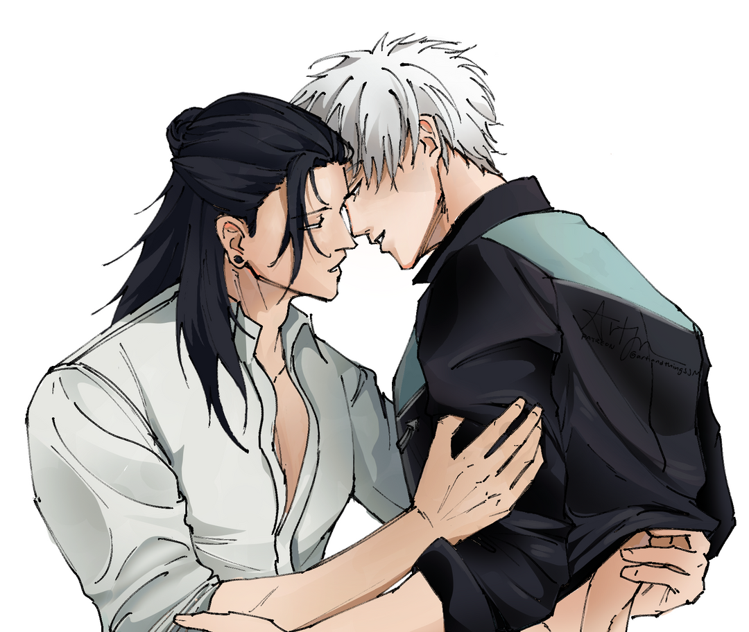 Gojo and Geto in romantic tension, bad manners scene