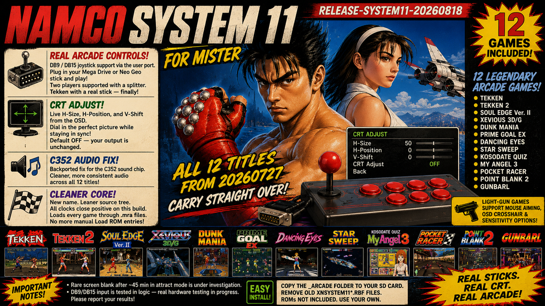 Namco System 11 - MiSTer 20260818 | XelaNotPu on Patreon