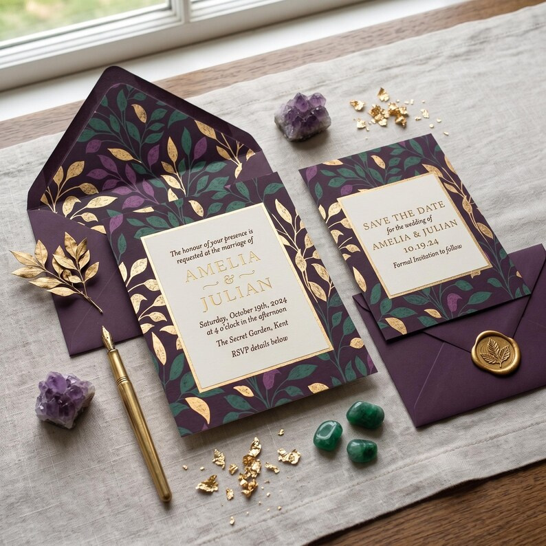 Autumn Botanical Leaves Stationery Set, Fall Cottagecore Writing Paper, Digital Scrapbook Pack