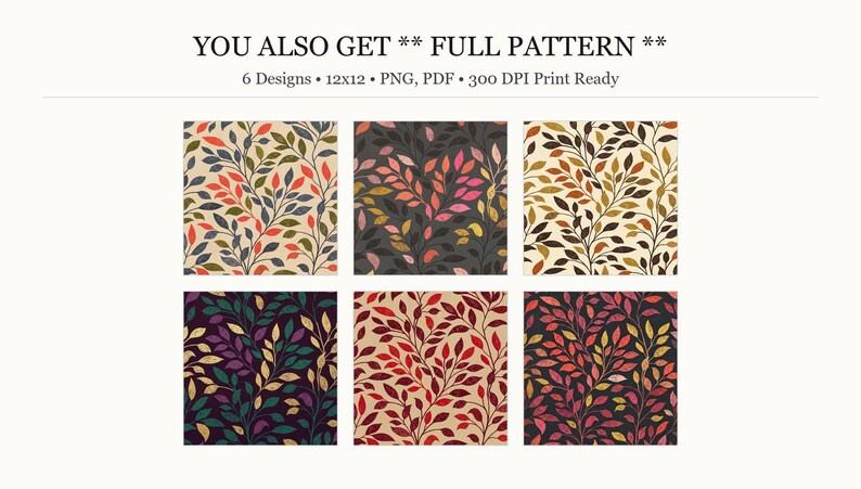 Autumn Botanical Leaves Stationery Set, Fall Cottagecore Writing Paper, Digital Scrapbook Pack