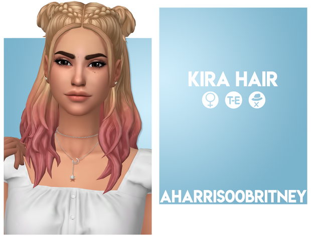 Kira Hair custom content (CC) for Sims 4 by aharris00britney