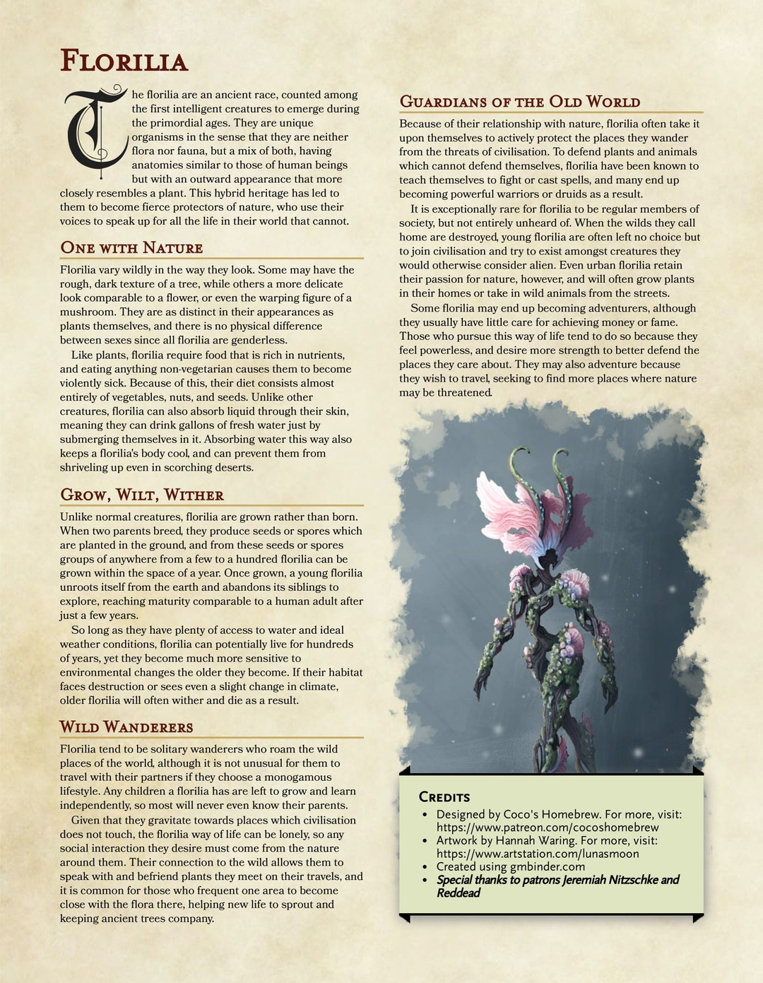 Florilia Race | Patreon