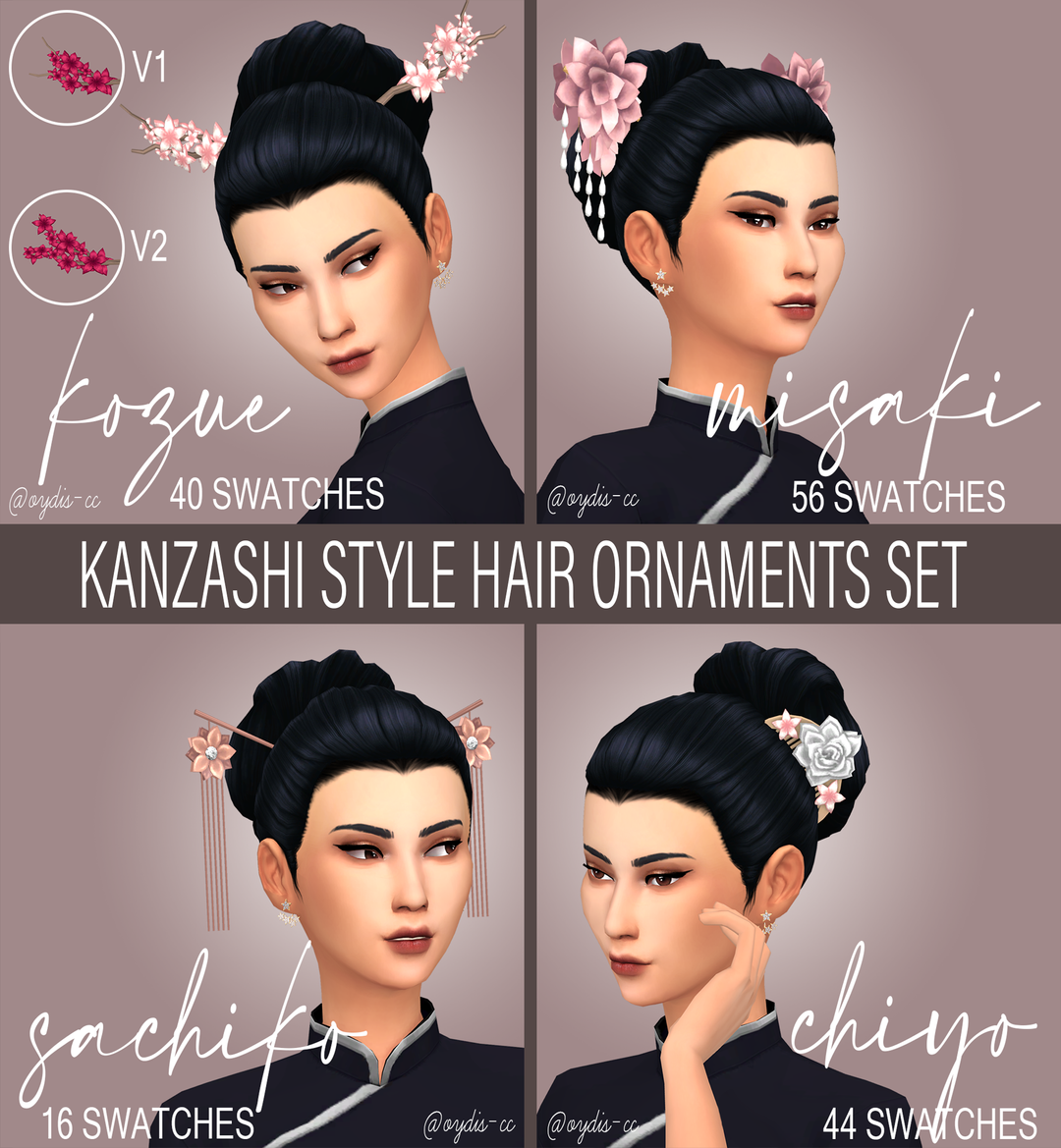 Kanzashi Style Hair Ornaments Set | Patreon