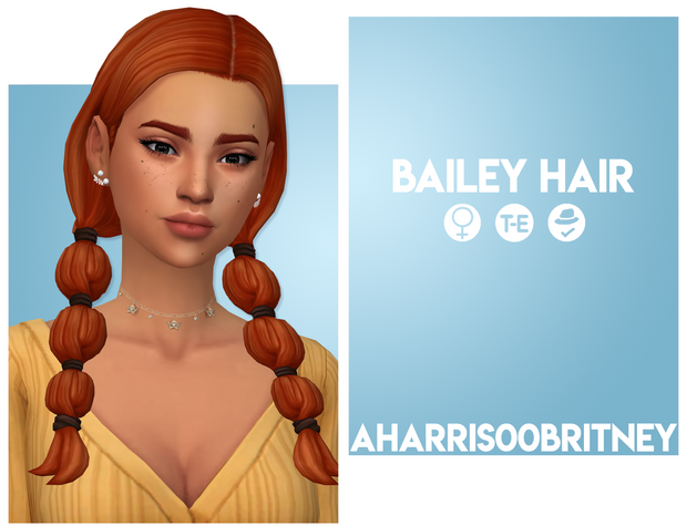 Bailey Hair custom content (CC) for Sims 4 by aharris00britney