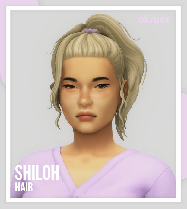 shiloh hair custom content (CC) for Sims 4 by okruee