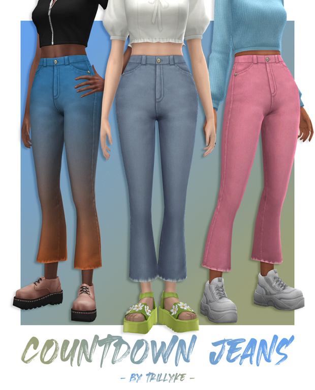 Countdown Jeans custom content (CC) for Sims 4 by trillyke