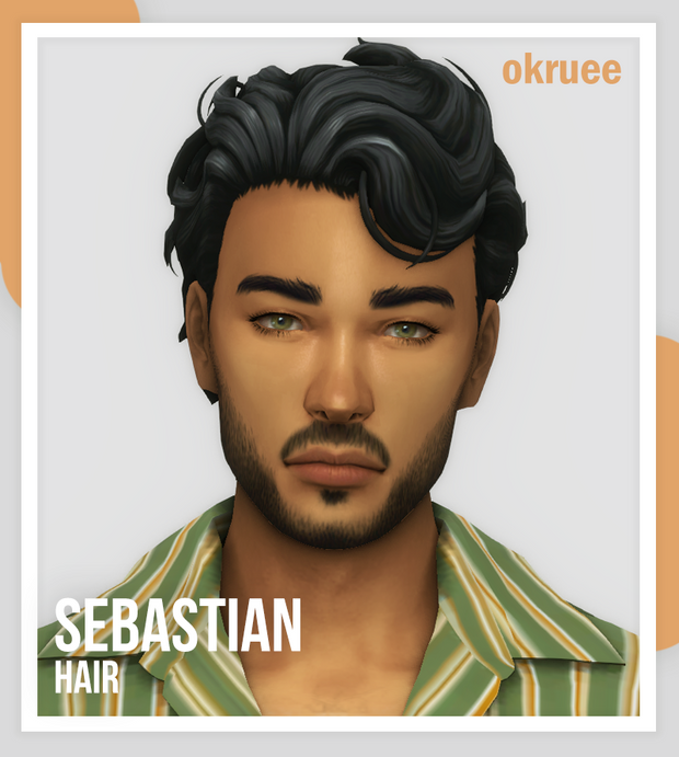 sebastian hair custom content (CC) for Sims 4 by okruee