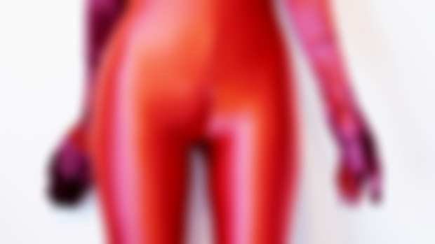 Red unitard.