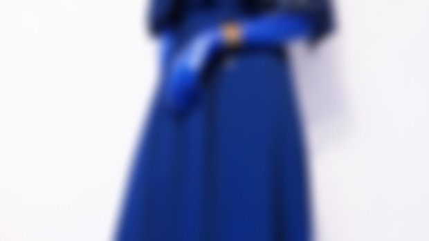 Blue dress in catsuits.