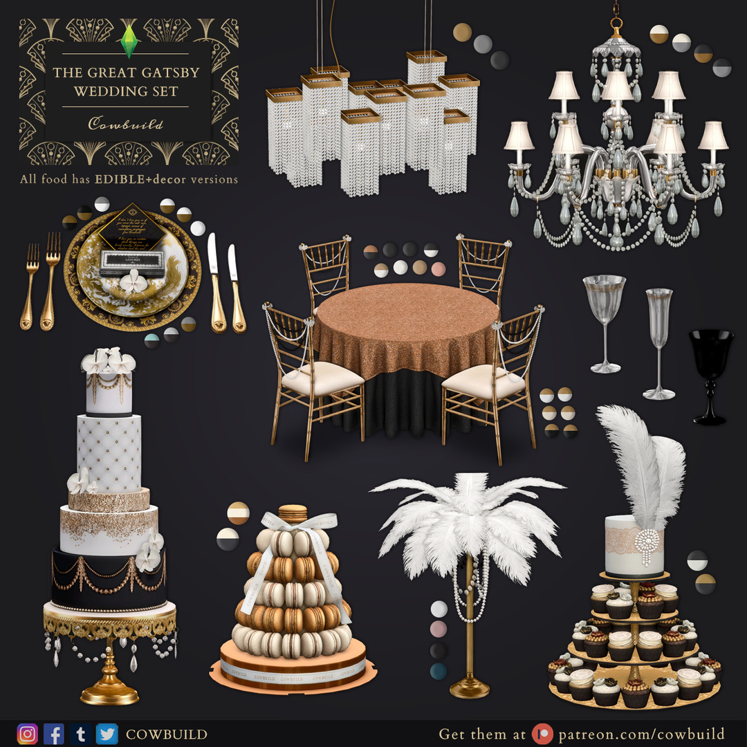 February 2022 Set (1) - The Great Gatsby-themed Wedding Set (Updated) |  Patreon, image size:1080x1080