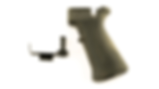 Photos of two experimental grips with trigger-stop mechanism by Izhmash