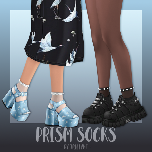 Prism Socks custom content (CC) for Sims 4 by trillyke