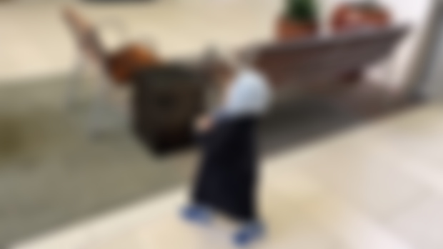  running around at mall