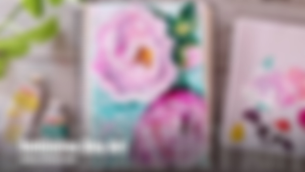 Abstract Flower Painting in Sketchbook