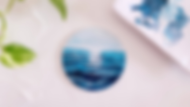 Ocean Waves Circle Painting