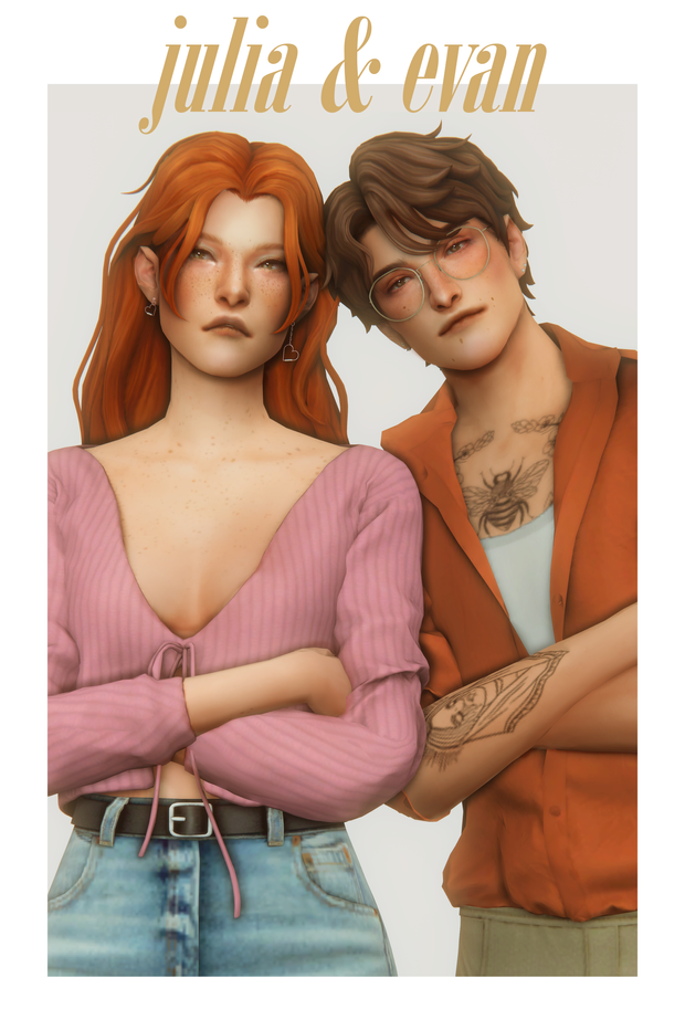 «julia & evan» custom content (CC) for Sims 4 by clumsyalien