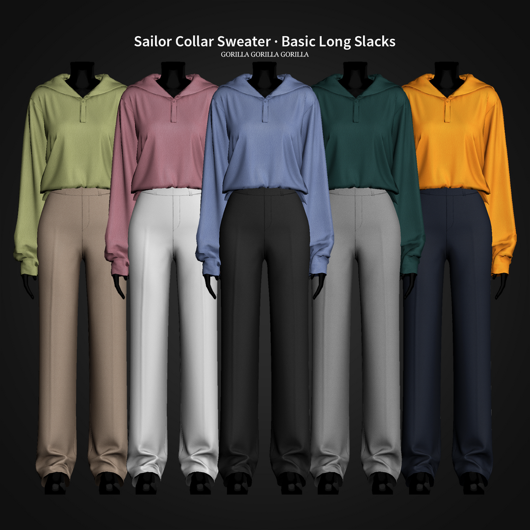 Sailor Collar Sweater · Basic Long Slacks | Patreon