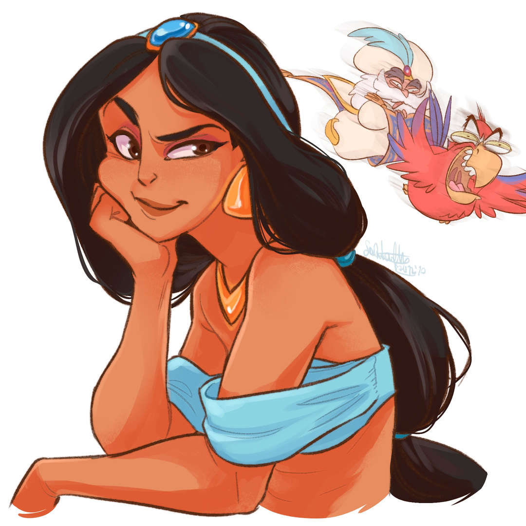 Imagine a Disney-style ice princess with beautiful brown skin, similar to  an African-American heritage. She stands proudly in front of her  magnificent ice castle, which glistens in shades of blue and white., image size:1080x1080