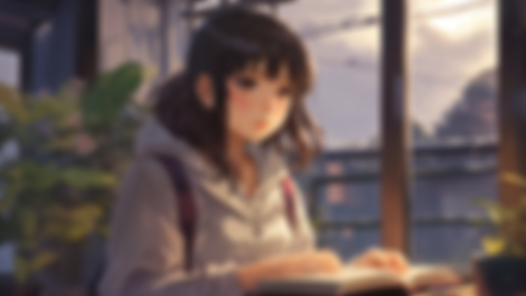 anime girl reading a book alone Rain Day Lofi animation Patreon