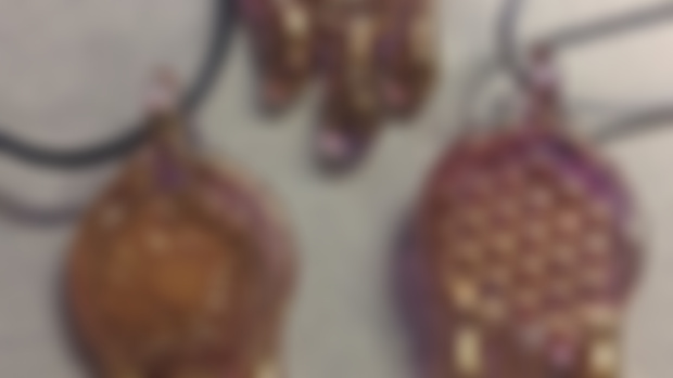 @jameslangglass gold fumed pendants