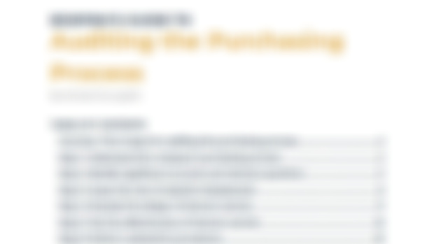 Auditing the Purchasing Process